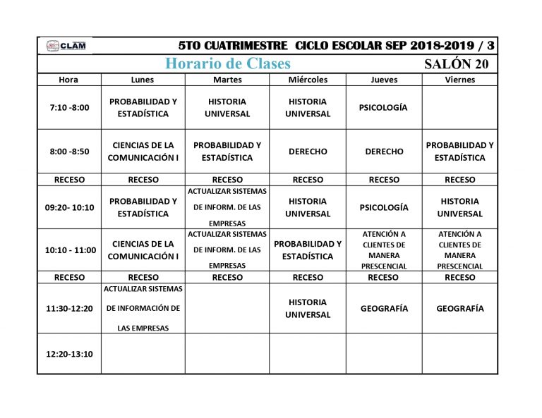 Horarios prepa SEP | CLAM