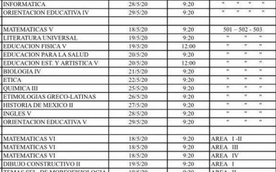 Calendario de exámenes primera vuelta UNAM